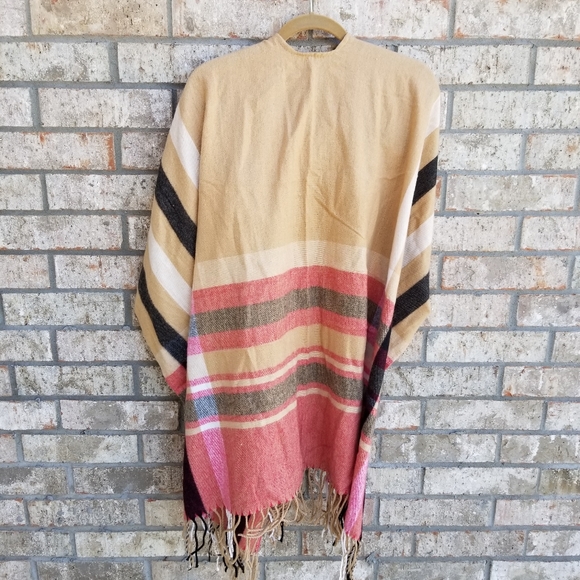 Plaid Shawl Wraps Sweater Poncho Open Front Blanket for Fall Winter OSFM - Picture 4 of 7